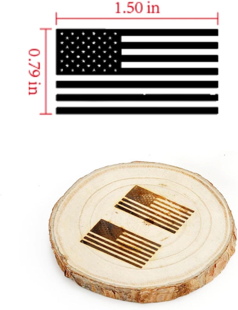AIMOADO American Flag Branding Iron, 1 1/2" Brass Branding Iron Stamp for Hats Wood Leather - Image 2